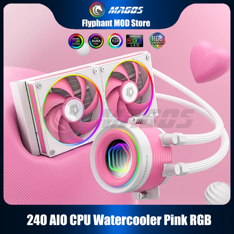 Pc Water Cooling - 240 aio cpu watercooler rosa rgb