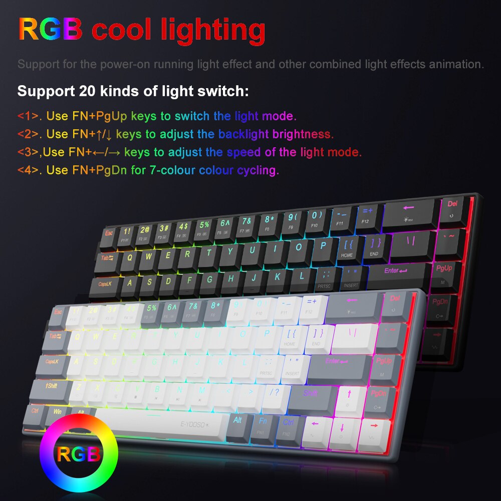 E-YOOSO a68 rgb mini fino usb  - Pc Gaming Pink avaliação e preço