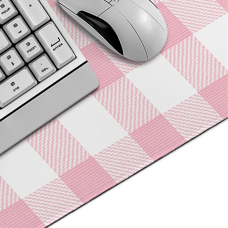 Mouse Pad Rosa Xadrez Gingham  - Pc Gaming Pink avaliação e preço