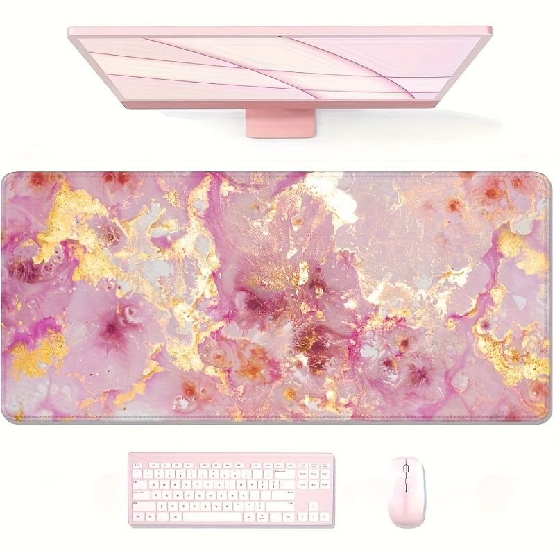 Grande tapete de mesa de mármo - Pc Gaming Pink avaliação e preço