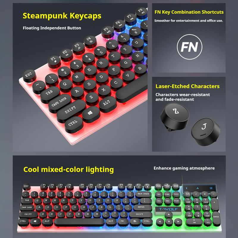Teclado Gamer T11 T-WOLF 104 T - Pc Gaming Fullset avaliação e preço
